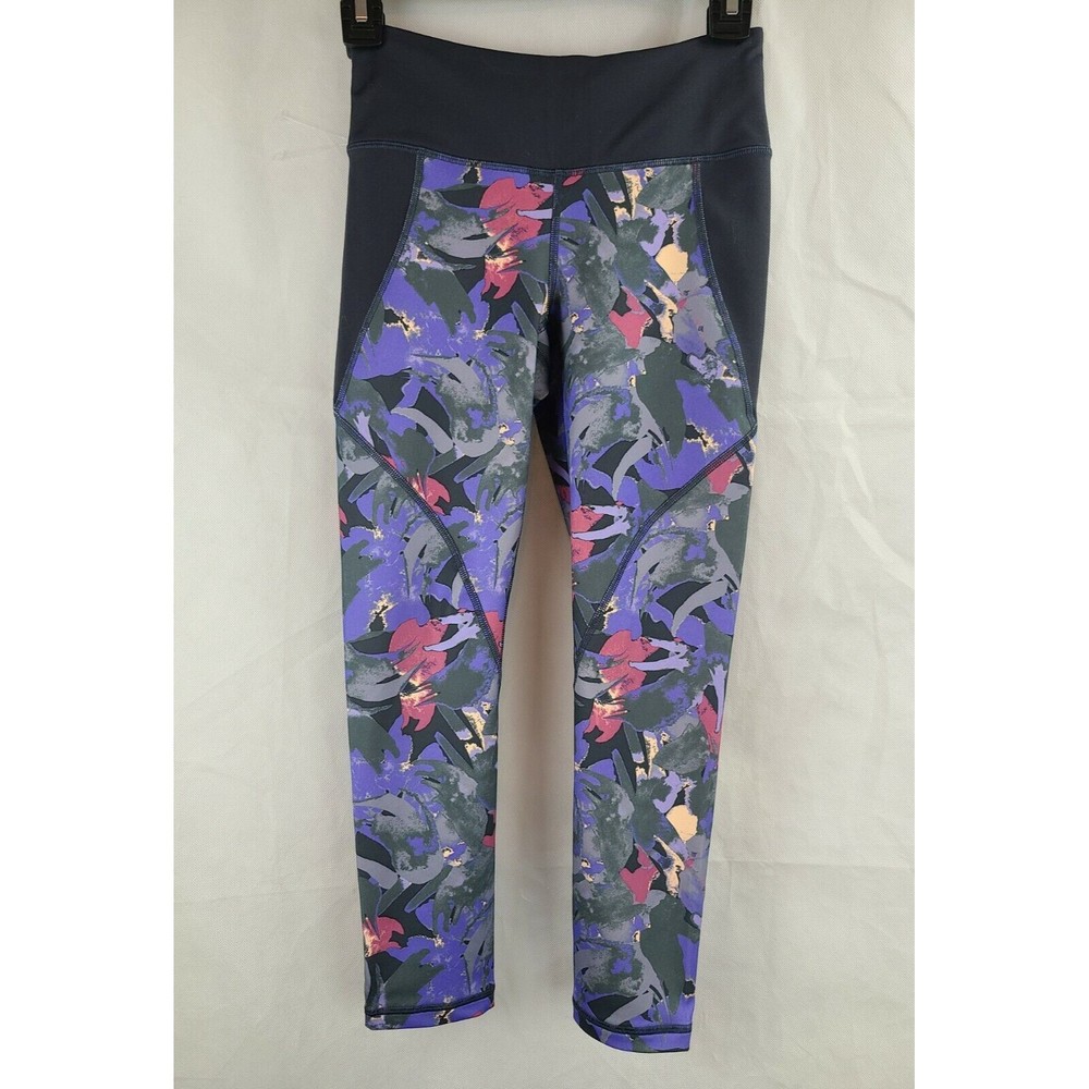NWT Patagonia Women's (XS) Abstract Jungle-Smolder Blue Centered Crop Tights